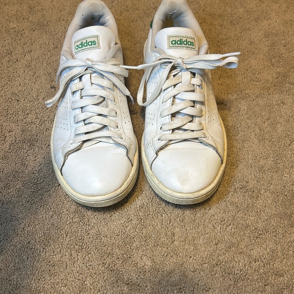 Adidas White And Green Sneakers
